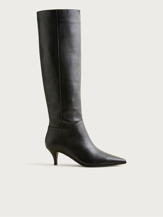 J. Crew Shoes - J. Crew Black Knee-High Pointed-Toe Leather Boots